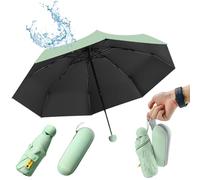 UHETLET Grün Kompakter Regenschirm Sturmfest mit 8 Rippen Taschenschirm Mini Umbrella Pocket Taschenschirme Faltender UV-Regenschirm Minischirm Leicht Mini Schirm Damen Perfekt für Handtasche