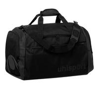 Uhlsport ESSENTIAL 75 Liter SPIELERTASCHE Sporttasche Reisetasche für Damen und Herren - mit Bodenfach - Tasche für Sport, Reisen, Fitness, Gym, Handball, Fußball - Schwarz