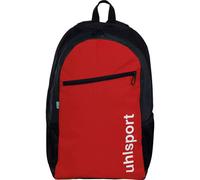 Uhlsport Rucksack Essential – wasserabweisend, gepolsterte Gurte – Rot/Schwarz/Weiß