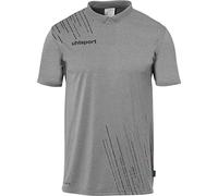 Uhlsport Poloshirt Score 26 Poly – kurzarm, atmungsaktiv – Dunkelgrau Melange/Schwarz 152