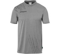 Uhlsport Poloshirt Score 26 Poly – kurzarm, atmungsaktiv – Dunkelgrau Melange/Schwarz 152
