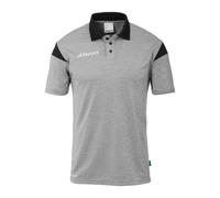 uhlsport Sport-Polo Squad 27 (100% rec. Polyester) hellgrau/schwarz Kinder, Größe 164