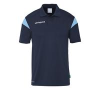 uhlsport Sport-Polo Squad 27 (100% rec. Polyester) marineblau/skyblau Herren, Größe M