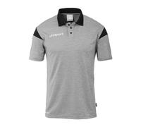Uhlsport Sport-Polo Squad 27 kurzarm 100% rec. Polyester hellgrau/schwarz Herren 3XL