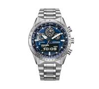 Citizen Promaster Sky Pilot JV2000-51L Eco-Drive U830 Herren-Armbanduhr, Edelstahl, blaues Zifferblatt, multifunktional, 20 ATM