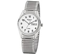 Regent Quarzuhr »URF292 Herren-Armbanduhr silber Analog«, (Analoguhr), Herren Armbanduhr rund, Edelstahlarmband silber