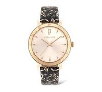Uhr Ponta für Damen mit Quarzwerk, schwarz-rosé