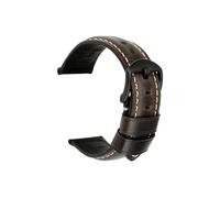 Uhr Zubehör 20mm 22mm 24mm Vintage Kuh Leder Uhr Band Fit for Panerai Fossil Armband(Light Black B,22mm)