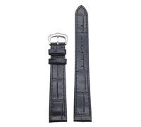 Uhrarmband Echtlederarmband, weiches und atmungsaktives Rindsleder, passend for CARTIE Uhrenarmband Tank/Solo/Santos/Rundarmband High-End(Black-silver,16mm)