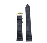 Uhrarmband Echtlederarmband, weiches und atmungsaktives Rindsleder, passend for CARTIE Uhrenarmband Tank/Solo/Santos/Rundarmband High-End(Black-golden,17mm)