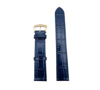 Uhrarmband Echtlederarmband, weiches und atmungsaktives Rindsleder, passend for CARTIE Uhrenarmband Tank/Solo/Santos/Rundarmband High-End(Blue-golden,15mm)