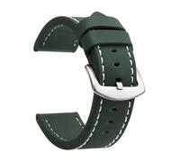 Uhrarmband Vintage Leder Uhrenarmband 20mm 22mm 24mm Sport Armband Edelstahl Schnalle Uhrenzubehör(Green Silver 2,22mm)