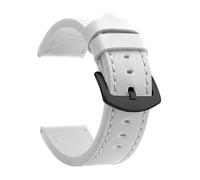 Uhrarmband Vintage Leder Uhrenarmband 20mm 22mm 24mm Sport Armband Edelstahl Schnalle Uhrenzubehör(White Black,24mm)