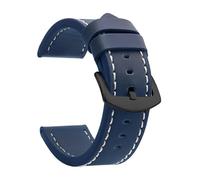 Uhrarmband Vintage Leder Uhrenarmband 20mm 22mm 24mm Sport Armband Edelstahl Schnalle Uhrenzubehör(Blue White Black,22mm)