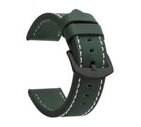 Uhrarmband Vintage Leder Uhrenarmband 20mm 22mm 24mm Sport Armband Edelstahl Schnalle Uhrenzubehör(Green Black 2,18mm)
