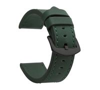 Uhrarmband Vintage Leder Uhrenarmband 20mm 22mm 24mm Sport Armband Edelstahl Schnalle Uhrenzubehör(Green Black,18mm)