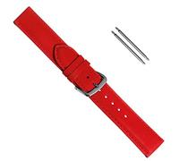 Uhrbanddealer Damen Uhrenarmband 14mm Ersatzband Soft-Kalb Leder Rot matt Set 392514s