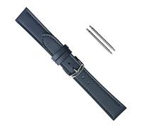 Uhrbanddealer Uhrenarmband 22mm Unisex Ersatzband Soft-Line Echt Leder Farbe Dunkel-Blau Set 408822s