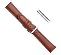 Uhrbanddealer Uhrenarmband Damen 12mm, Ersatzband Seidensoft, Kalbsleder Braun matt, Set 106012s
