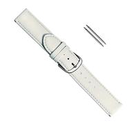 Uhrbanddealer Uhrenarmband Damen 12mm, Ersatzband Soft Kalb, Kalbsleder Weiß matt, Set 4011-s12
