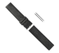 Uhrbanddealer Uhrenarmband Damen 14mm, Ersatzband Softina Nappa, Kalbsleder Wasserfest Schwarz matt, Set 274814s