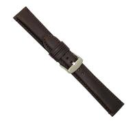 Uhrbanddealer Uhrenarmband Herren 18mm, Ersatzband Nevada, Kalbsleder Dunkel-Braun matt, 016018s