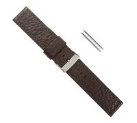 Uhrbanddealer Uhrenarmband Herren 20mm, Ersatzband Aero Fliegerband Optik, Kalbsleder Braun matt, Set 265720s