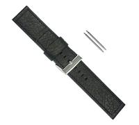 Uhrbanddealer Uhrenarmband Herren 22mm, Ersatzband Aero Fliegerband Optik, Kalbsleder Schwarz matt, Set 264822s