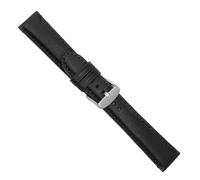 Uhrbanddealer Uhrenarmband Herren 22mm, Ersatzband Nevada, Material Kalbsleder, Farbe Schwarz matt, 014722s