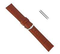 Uhrbanddealer Uhrenarmband Unisex 20mm, Ersatzband Trend, Kalbsleder Alligator Prägung Braun matt, Set 776520s