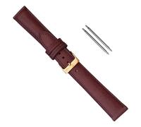 Uhrbanddealer Unisex Uhrenarmband 16mm Ersatzband Bio-Kalb Nappa Leder Bordeaux Pflanzlich Gegerbt Seidenmatt 242416g