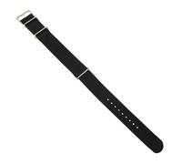 Uhrbanddealer Unisex Uhrenarmband 18mm Ersatzband Nato Style Textil mit Edelstahlschlaufen Schwarz 024718s