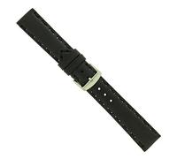 Uhrbanddealer Unisex Uhrenarmband 20mm Ersatzband Business Chrono Leder Schwarz matt 344720s