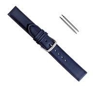 Uhrbanddealer Unisex Uhrenarmband 20mm Ersatzband Soft-Kalb Leder Blau matt Set 398820s