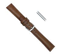 Uhrbanddealer Unisex Uhrenarmband 22mm Ersatzband Bio-Kalb Nappa Leder Braun Pflanzlich Gegerbt Seidenmatt 245722s
