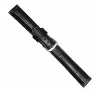 Uhrbanddealer Unisex Uhrenarmband 22mm Ersatzband Bio-Kalb Nappa Leder Schwarz Pflanzlich Gegerbt Seidenmatt 244822s