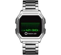 Uhren Herren Digitale Armbanduhr Touchscreen Business Herrenuhr mit Datum LED Licht Digitaluhr Eckig Edelstahlband Lederband Elektronische Uhr Sport Einfach