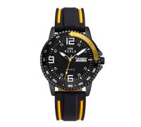 Uhren Manufaktur Ruhla - Armbanduhr Sport - schwarz/gelb