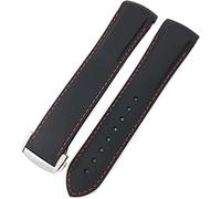 Uhrenarmbänder aus Silikon für Omega 300 Speedmaster-Armband, Blau, Schwarz, Orange, 18 mm, 19 mm, 20 mm, 21 mm, 22 mm, Schwarze rote Linie, 21 mm