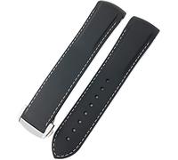 Uhrenarmbänder aus Silikon für Omega 300 Speedmaster-Armband, Blau, Schwarz, Orange, 18 mm, 19 mm, 20 mm, 21 mm, 22 mm, Schwarze weiße Linie, 20 mm