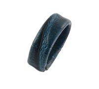 Uhrenarmband, 10 mm, echtes Leder, Krokodilleder-Optik, Blau, Anzahl der Schlaufen 1