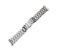Uhrenarmband 12 mm 14 mm 15 mm 16 mm 17 mm 18 mm 19 mm 20 mm 21 mm 22 mm 23 mm 24 mm Uhrenarmband aus Edelstahl, gebogenes Ende, Schmetterlingsschnalle, Armband ( Color : Silver RoseGold , Size : 19mm