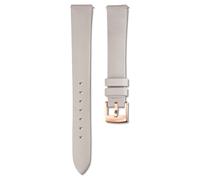 Uhrenarmband, 14 mm Breite, Leder, Grau, Roségoldfarbenes Finish 16 cm