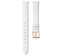 Uhrenarmband, 14 mm Breite, Leder, Weiß, Roségoldfarbenes Finish 16 cm