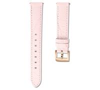 Uhrenarmband, 15 mm Breite, Leder mit Ziernähten, Rosa, Roségoldfarbenes Finish 18 cm
