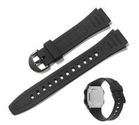 Uhrenarmband 18mm Kompatibel mit Casio W-800H W-800 W-800HG, Ersatzarmband aus Harz Resin Uhrenarmbänder Sport Armband für Herren und Damen (Schwarz)