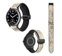 Uhrenarmband 22 mm aus Silikon und echtem Leder: Rosette