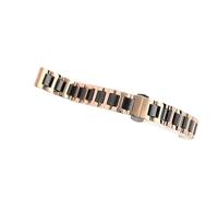 Uhrenarmband aus Edelstahl, Silber, Keramik, Weiß, Schwarz, modische Armbanduhrenarmbänder for Herren, 14 mm, 15 mm, 16 mm, 17 mm, 18 mm, 19 mm, 20 mm, 21 mm(Black rose gold,12mm)