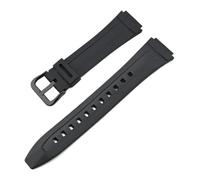 Uhrenarmband aus Gummiharz, kompatibel mit der elektronischen Uhr Casio AW-80 AW-82, schwarzes Armband mit konvexem Ende, Herren- und Damen-Sportarmband, 18 mm(Black black)