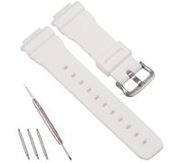 Uhrenarmband aus Kunstharz, 16 mm, kompatibel mit Casio G-shock DW-9052 DW-004C DW6900 GW6900 71606395, Ersatzband für Herren, wasserdicht, Sport-Gummi-Uhrenzubehör (weiß)